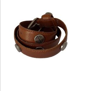 BETSEY JOHNSON BROWN LEATHER BELT